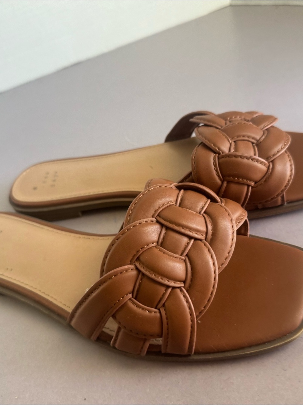 Target Cognac Braided Slide Sandals